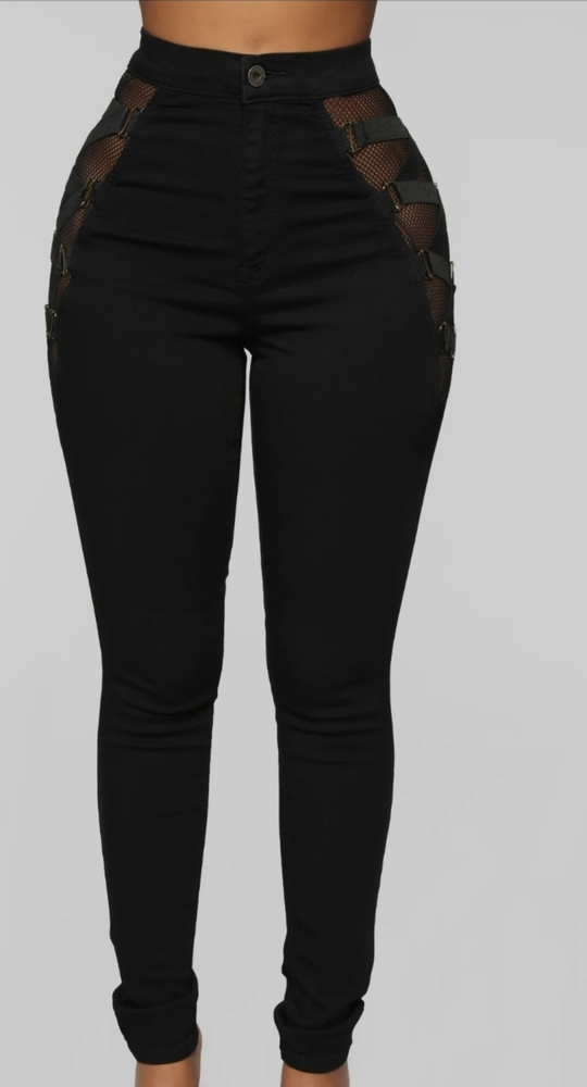 Ambrosio Mesh Lace Jeans - Black